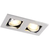 QAZQA Pravokotni vgradni reflektor 2-lahka aluminijasta - Qure Cene
