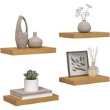  Stenska polica 4 pcs Bež 40 x 23,5 x 4 cm Konstruiran les, (5000201244) | Shoptok.si