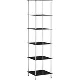 vidaXL Police sa 6 razina crne 40 x 40 x 160 cm od kaljenog stakla | shoptok.hr