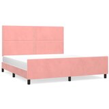  The Living Store Posteljni okvir z vzglavjem roza 180x200 cm žamet - Posteljni Okvir Z Vzglavjem, (21488622) | Shoptok.si