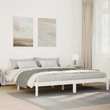 vidaXL Daljši posteljni okvir brez vzmetnice bel 180x210 cm borovina Cene