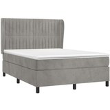  Box spring postelja z vzmetnico svetlo siva 140x200 cm žamet, (20884449) | Shoptok.si