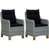 Maison Chic Vrtni stoli - Stol za vrt z blazinami 2 kosa poli ratan svetlo sive barve JS2140, (21876658) | Shoptok.si