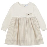 Mayoral otroška oblekica z dolgimi rokavi cardigan champagne Cene