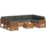  Set vanjskih sofa 10 kom. Prirodna i antracit | shoptok.hr