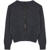 Trendyol Dark Gray Basic Buttoned Knitwear Cardigan | shoptok.hr