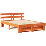  Krevetna konstrukcija s uzglavljem Vosak smeđa 150 x 200 cm | shoptok.hr