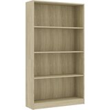 Furnova Knjižna omara 4-nadstropna sonoma hrast 80x24x142 cm iverna pl., (21933539) | Shoptok.si