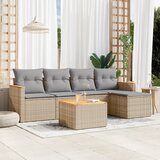  6-dijelni set vrtnih sofa s jastucima bež od poliratana | shoptok.hr