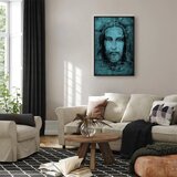  Slika - Shroud of Turin in Turqoise (1 Part) Vertical 40x60 U crnom drvenom okviru | shoptok.hr