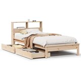vidaXL Knjižna postelja brez vzmetnice 100x200 cm trdna borovina | Shoptok.si