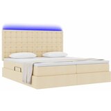  LED krevet za pohranu s madracem Krema 200 x 200 cm Tkanina | shoptok.hr