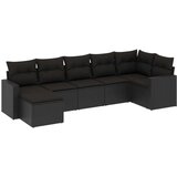  7-dijelni set vrtnih sofa od poliratana s jastucima crni | shoptok.hr