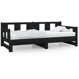  Dnevni ležaj na izvlačenje 2 x (90 x 190) cm crni od borovine | shoptok.hr
