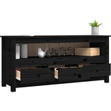 TV ormarić crni 114 x 35 x 52 cm od masivne borovine | Eponuda.com