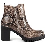 Shelvt Heeled ankle boots with a snakeskin pattern Cene