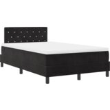 vidaXL Kovinska postelja z vzmetnico & LED Črna 120x190 cm Žamet | Shoptok.si