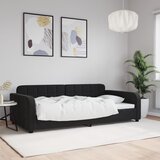  Dnevni krevet crni 100 x 200 cm baršunasti | shoptok.hr