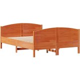 vidaXL Okvir kreveta bez madraca voštano smeđi 135x190 cm od borovine | shoptok.hr