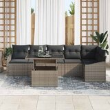  Sjedeća garnitura za vrt s jastukom s pohranom 7 pcs Siva | shoptok.hr