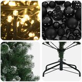  Umjetno božićno drvce s kuglicama 240 cm 300 LED lampica - 240 cm s LED-ima i crnim lopticama | shoptok.hr