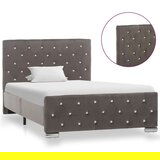 vidaXL Posteljni okvir sivo blago 100x200 cm | Shoptok.si