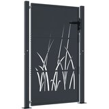 vidaXL Vrtna vrata antracit 105 x 155 cm čelična s uzorkom trave Cijene