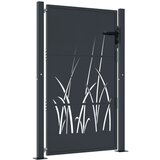 vidaXL Vrtna vrata antracitna 105x155 cm jeklena dizajn trave, (21040226) Cene