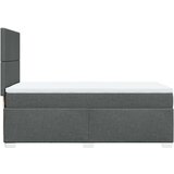 vidaXL Box spring postelja z vzmetnico temno siva 90x190 cm blago | Shoptok.si