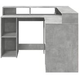  Radni stol s LED svjetlima sivi 130x130x91 cm konstruirano drvo | shoptok.hr