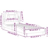  Posteljni okvir z vzglavjem siv 90x200 cm umetno usnje | Shoptok.si