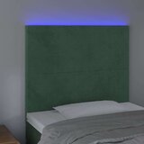 vidaXL LED posteljno vzglavje temno zeleno 100x5x118/128 cm žamet | Shoptok.si