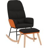  Stolica za ljuljanje od tkanine s osloncem za noge crna | shoptok.hr