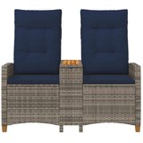  Rekreativna klupa s stolom Siva i tamnoplava 126 x 65 x 112 cm - siva i modra | shoptok.hr