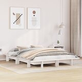 vidaXL Posteljni okvir brez vzmetnice bel 135x190 cm trdna borovina | Shoptok.si
