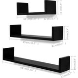  Zidne police 6 kom crne | shoptok.hr
