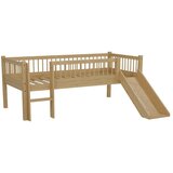 Vipack Podignuti dječji krevet od masivne bukve s toboganom s podnicom 90x200 cm u prirodnoj boji Forrest – | shoptok.hr