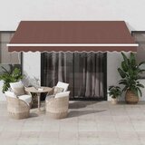 vidaXL avtomatsko zložljiva tenda rjava 400x300 cm | Shoptok.si