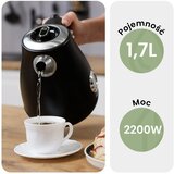 Huslog RetroClassic AK-0932 električno kuhalo za vodo s termometrom 1,7 L, črno | Shoptok.si