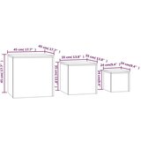  Pomoćni stolići 3 kom boja smeđeg hrasta od konstruiranog drva | shoptok.hr