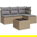 vidaXL 5-dijelni vrtni set sofa s jastucima bež od poliratana | shoptok.hr