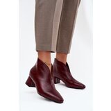Boto Eco Leather Women's Ankle Boots Heeled Bordeaux Rylina | Shoptok.si