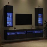  Zidni TV ormari Zidne 2 pcs Crni hrast 30,5 x 30 x 90 cm | shoptok.hr