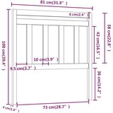  Uzglavlje za krevet sivo 81 x 4 x 100 cm od masivne borovine | shoptok.hr