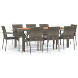  9-dijelni vrtni blagovaonski set sivi od poliratana | shoptok.hr