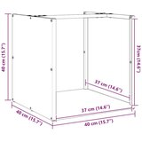  Stalak za drva bijela 40x40x40 cm hladno valjani čelik | shoptok.hr