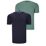Dewberry DUAL SET T8568 V-NECK MENS T-SHIRT-NAVY BLUE-LIGHT GREEN Cijene