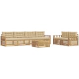  Set vanjskih sofa 7 kom. Bijela i bež Poliester | shoptok.hr
