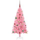 vidaXL Božično drevo med 150 LED z stojalom Roza 150 cm PVC | Shoptok.si