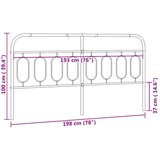  Kovinsko posteljno vzglavje črno 193 cm | Shoptok.si